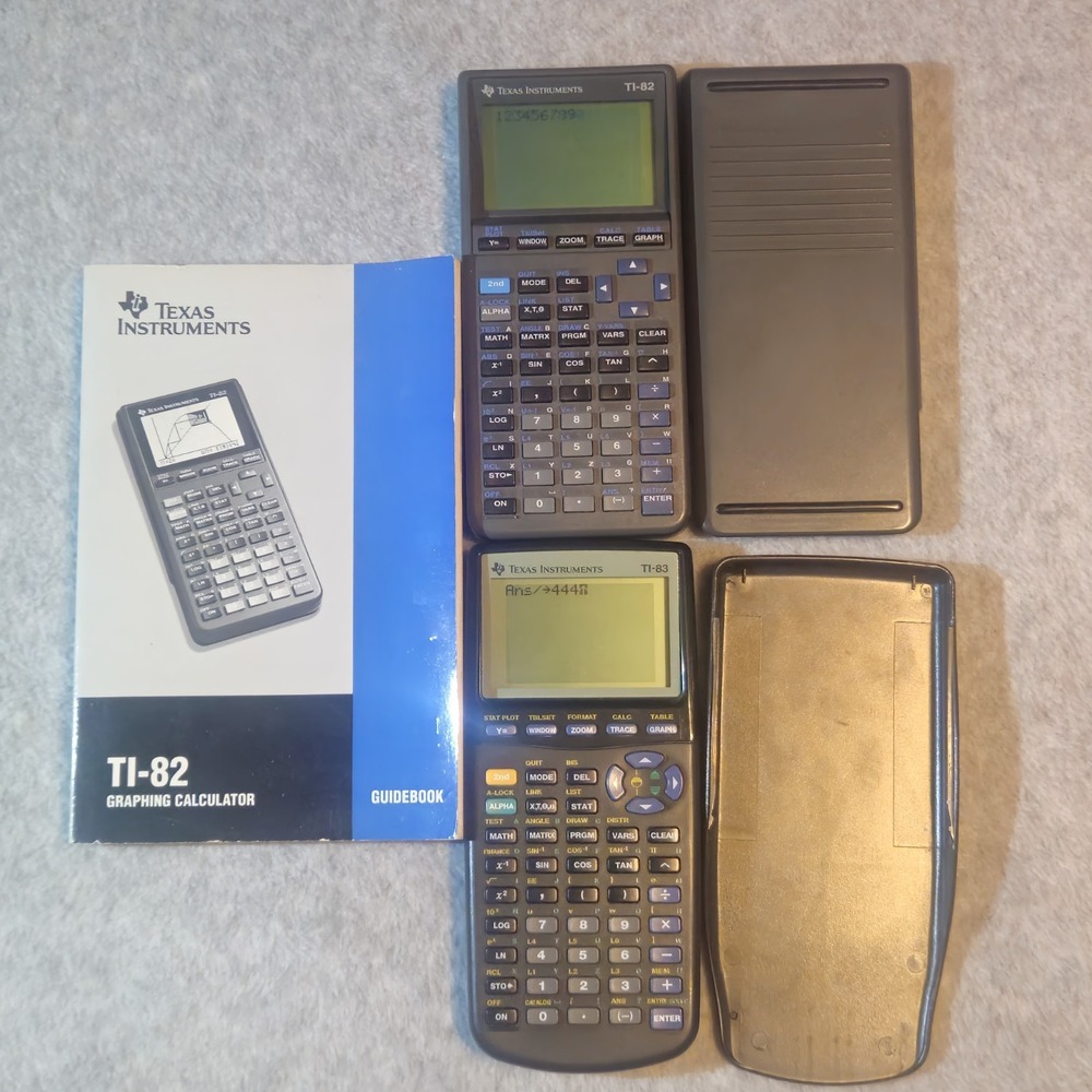 TEXAS INSTRUMENTS TI 82 TI 83 Graphing Calculators‎ Lot Manuals Tested Works